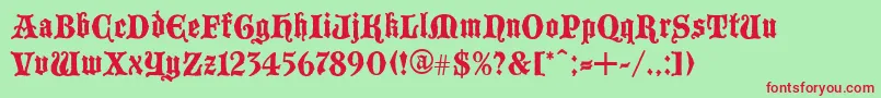 Blackwood Font – Red Fonts on Green Background