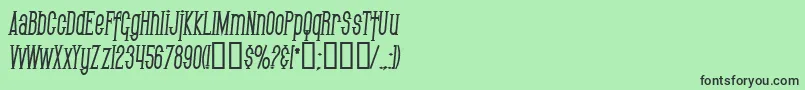 SfGothicanCondensedBoldItalic Font – Black Fonts on Green Background