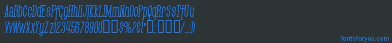 SfGothicanCondensedBoldItalic Font – Blue Fonts on Black Background