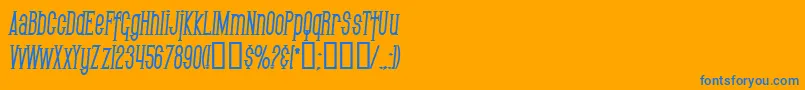 SfGothicanCondensedBoldItalic Font – Blue Fonts on Orange Background