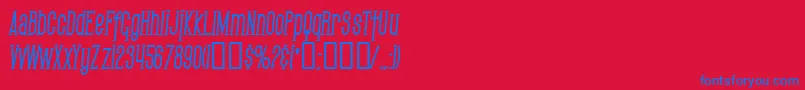 SfGothicanCondensedBoldItalic Font – Blue Fonts on Red Background