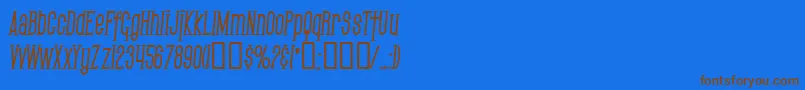 Fonte SfGothicanCondensedBoldItalic – fontes marrons em um fundo azul