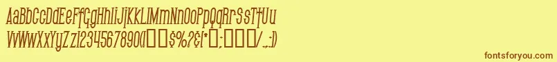 SfGothicanCondensedBoldItalic Font – Brown Fonts on Yellow Background