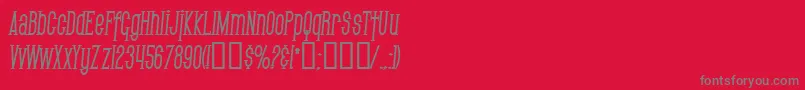 SfGothicanCondensedBoldItalic Font – Gray Fonts on Red Background