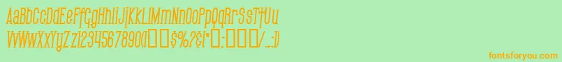 SfGothicanCondensedBoldItalic Font – Orange Fonts on Green Background