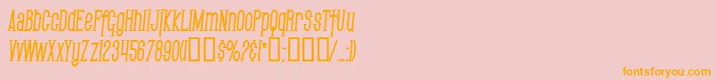 SfGothicanCondensedBoldItalic Font – Orange Fonts on Pink Background