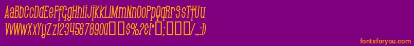SfGothicanCondensedBoldItalic Font – Orange Fonts on Purple Background