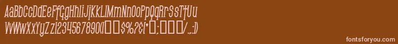 SfGothicanCondensedBoldItalic Font – Pink Fonts on Brown Background