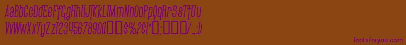 SfGothicanCondensedBoldItalic Font – Purple Fonts on Brown Background