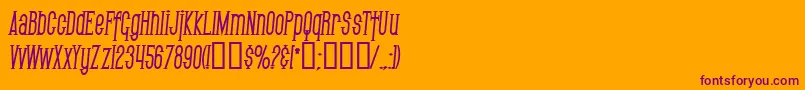 SfGothicanCondensedBoldItalic-fontti – violetit fontit oranssilla taustalla