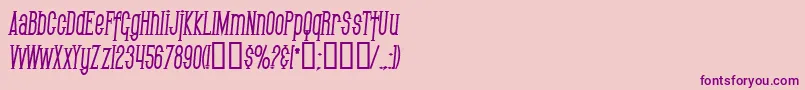 SfGothicanCondensedBoldItalic Font – Purple Fonts on Pink Background