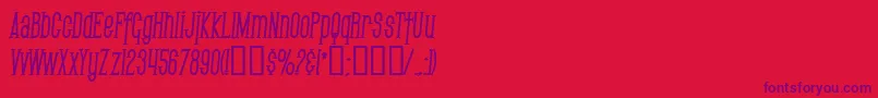 Police SfGothicanCondensedBoldItalic – polices violettes sur fond rouge