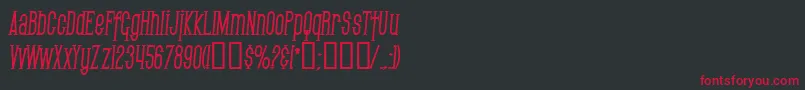 SfGothicanCondensedBoldItalic Font – Red Fonts on Black Background