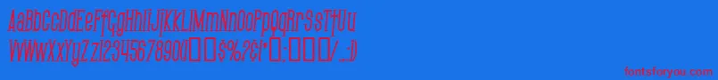 SfGothicanCondensedBoldItalic Font – Red Fonts on Blue Background