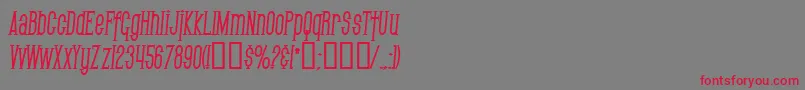 SfGothicanCondensedBoldItalic Font – Red Fonts on Gray Background