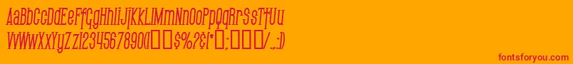 SfGothicanCondensedBoldItalic Font – Red Fonts on Orange Background