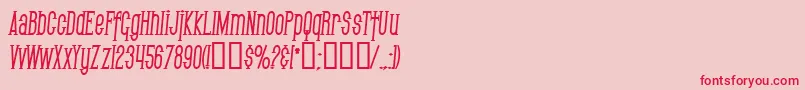 フォントSfGothicanCondensedBoldItalic – ピンクの背景に赤い文字