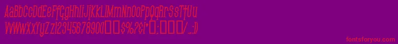 SfGothicanCondensedBoldItalic Font – Red Fonts on Purple Background