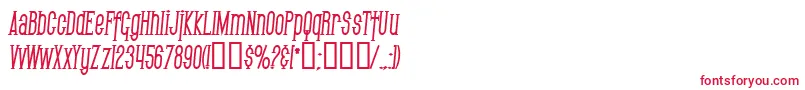 SfGothicanCondensedBoldItalic Font – Red Fonts on White Background