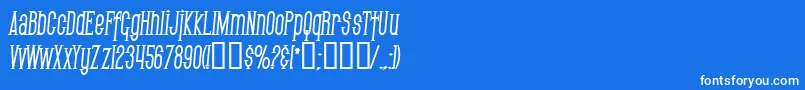 SfGothicanCondensedBoldItalic Font – White Fonts on Blue Background