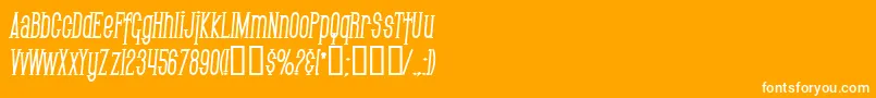 SfGothicanCondensedBoldItalic Font – White Fonts on Orange Background