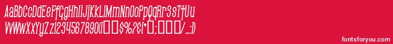 SfGothicanCondensedBoldItalic Font – White Fonts on Red Background