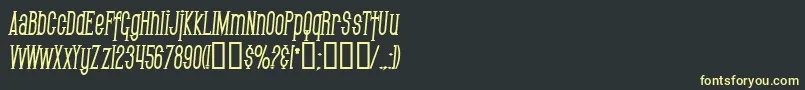 Шрифт SfGothicanCondensedBoldItalic – жёлтые шрифты на чёрном фоне