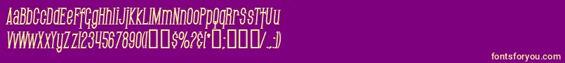SfGothicanCondensedBoldItalic Font – Yellow Fonts on Purple Background