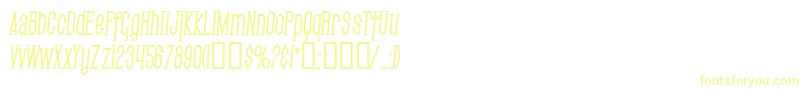 SfGothicanCondensedBoldItalic Font – Yellow Fonts on White Background