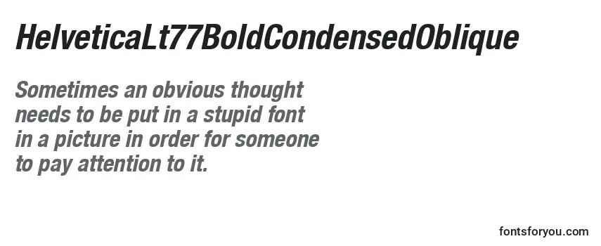 HelveticaLt77BoldCondensedOblique Font