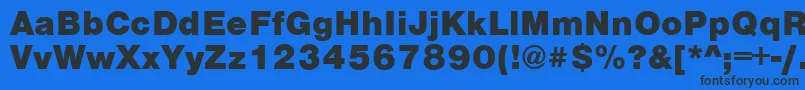 フォントVantaFatPlain – 黒い文字の青い背景