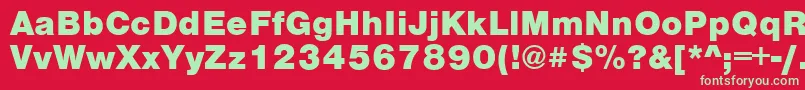 VantaFatPlain Font – Green Fonts on Red Background