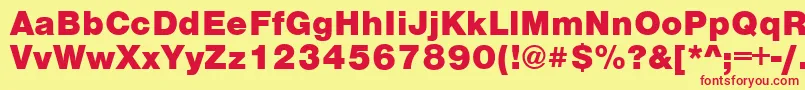 VantaFatPlain Font – Red Fonts on Yellow Background