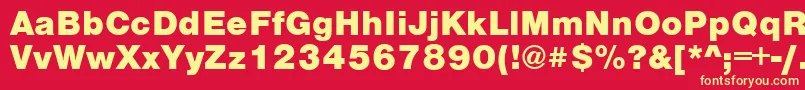 Шрифт VantaFatPlain – жёлтые шрифты на красном фоне