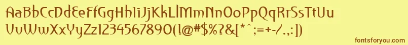 PfroyaleRegular Font – Brown Fonts on Yellow Background