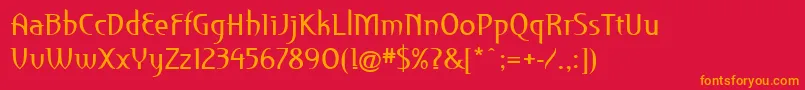 PfroyaleRegular Font – Orange Fonts on Red Background