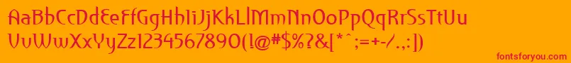 PfroyaleRegular Font – Red Fonts on Orange Background