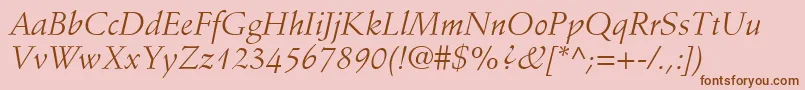 StempelSchneidlerLtItalic Font – Brown Fonts on Pink Background