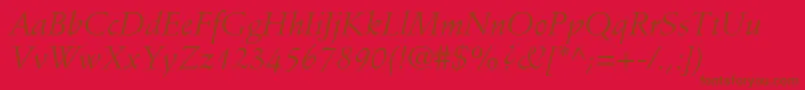 StempelSchneidlerLtItalic Font – Brown Fonts on Red Background