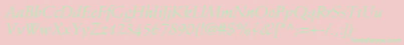 StempelSchneidlerLtItalic Font – Green Fonts on Pink Background