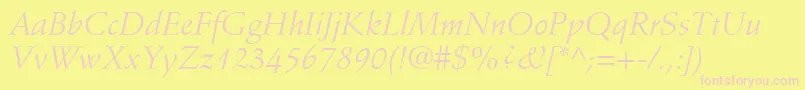 StempelSchneidlerLtItalic Font – Pink Fonts on Yellow Background