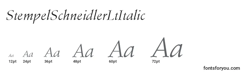 Größen der Schriftart StempelSchneidlerLtItalic