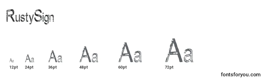 RustySign Font Sizes