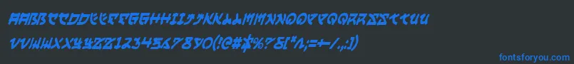 Yamamotoci Font – Blue Fonts on Black Background