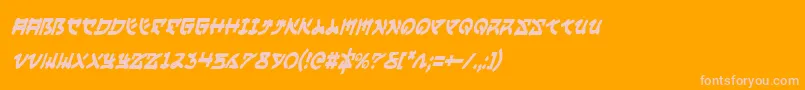 Yamamotoci Font – Pink Fonts on Orange Background