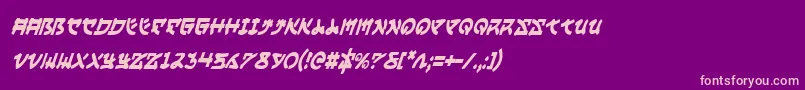 フォントYamamotoci – 紫の背景にピンクのフォント