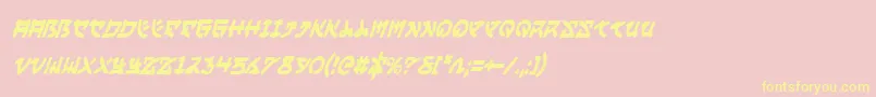 Yamamotoci Font – Yellow Fonts on Pink Background