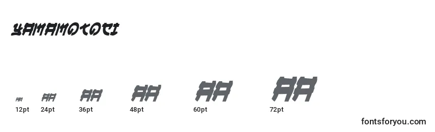 Размеры шрифта Yamamotoci