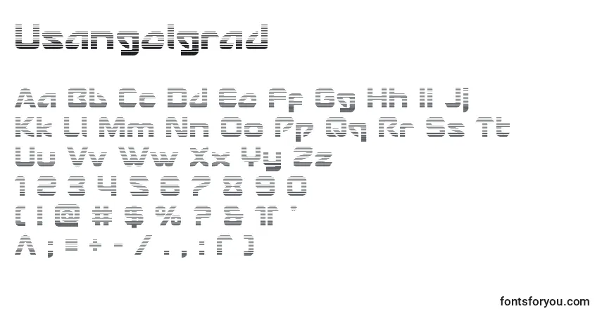 A fonte Usangelgrad – alfabeto, números, caracteres especiais