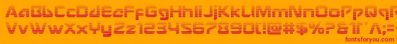 フォントUsangelgrad – オレンジの背景に赤い文字